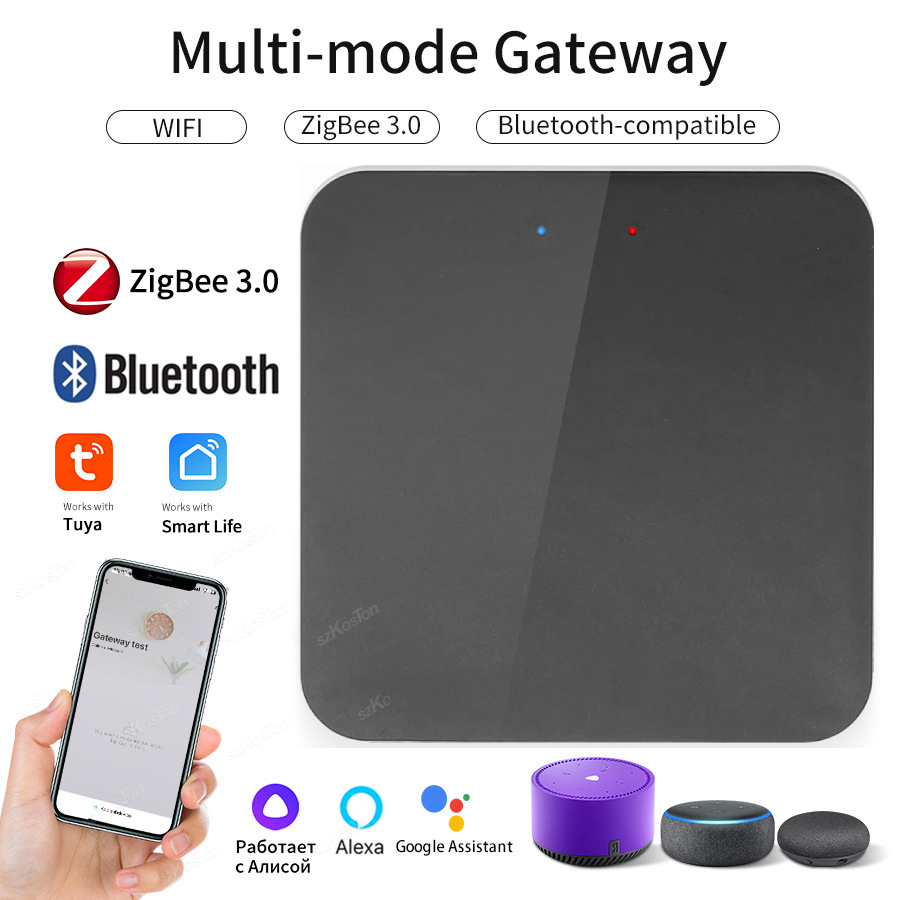 Tuya Multi-mode Gateway Smart Home Automation Hub ZigBee WiFi Bridge Bluetooth Mesh Voice Control With Alexa Home Alice