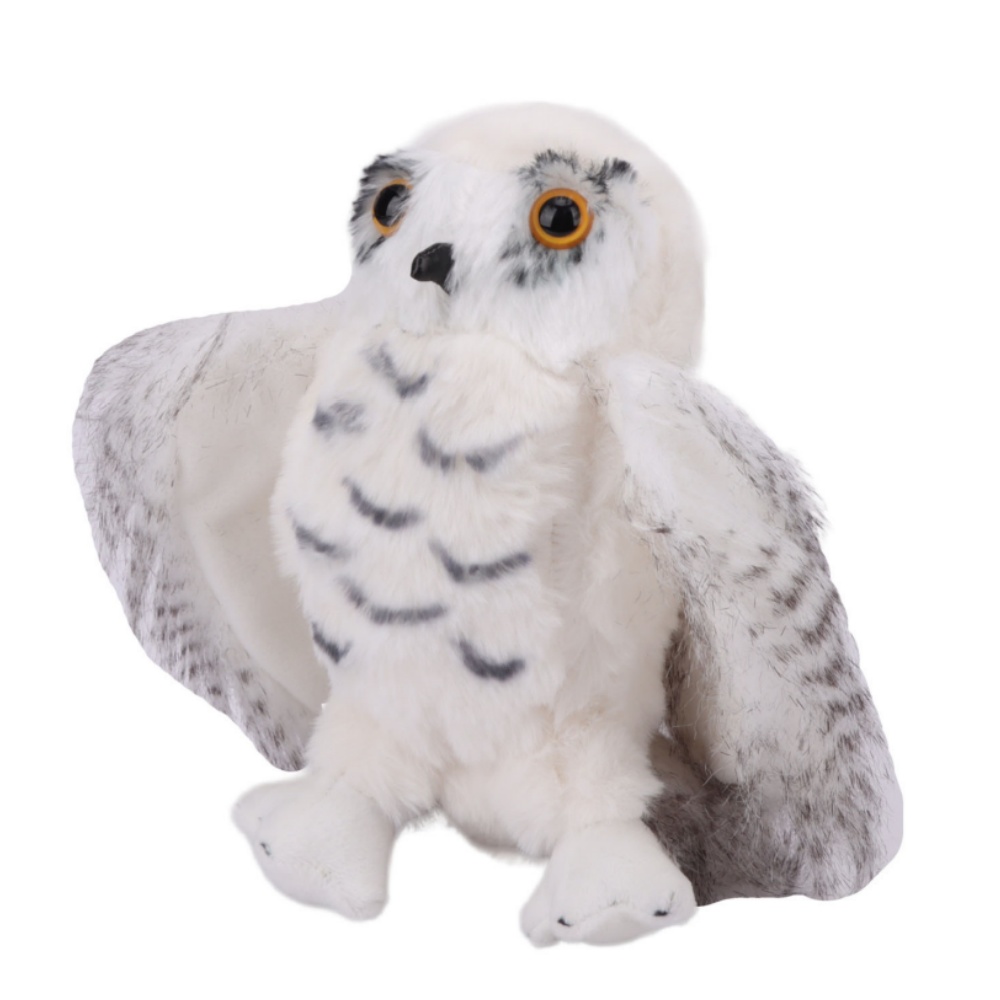 20cm SimulationSuper Soft Trend Snow-White Simulation Animal Hedwig Doll Cute Snow Owl Plush Doll for Children Holiday