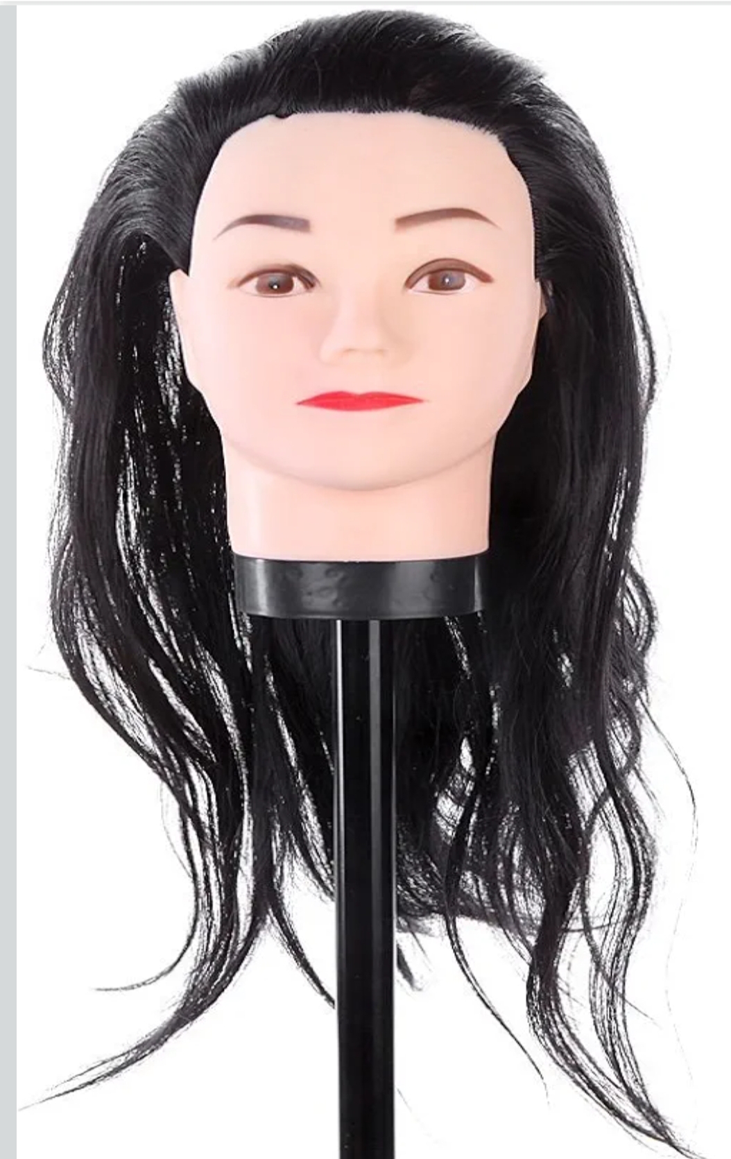 Synthetic Hair Dummy for Practice/Cutting/Styling/Mannequin for Beginner (Black)