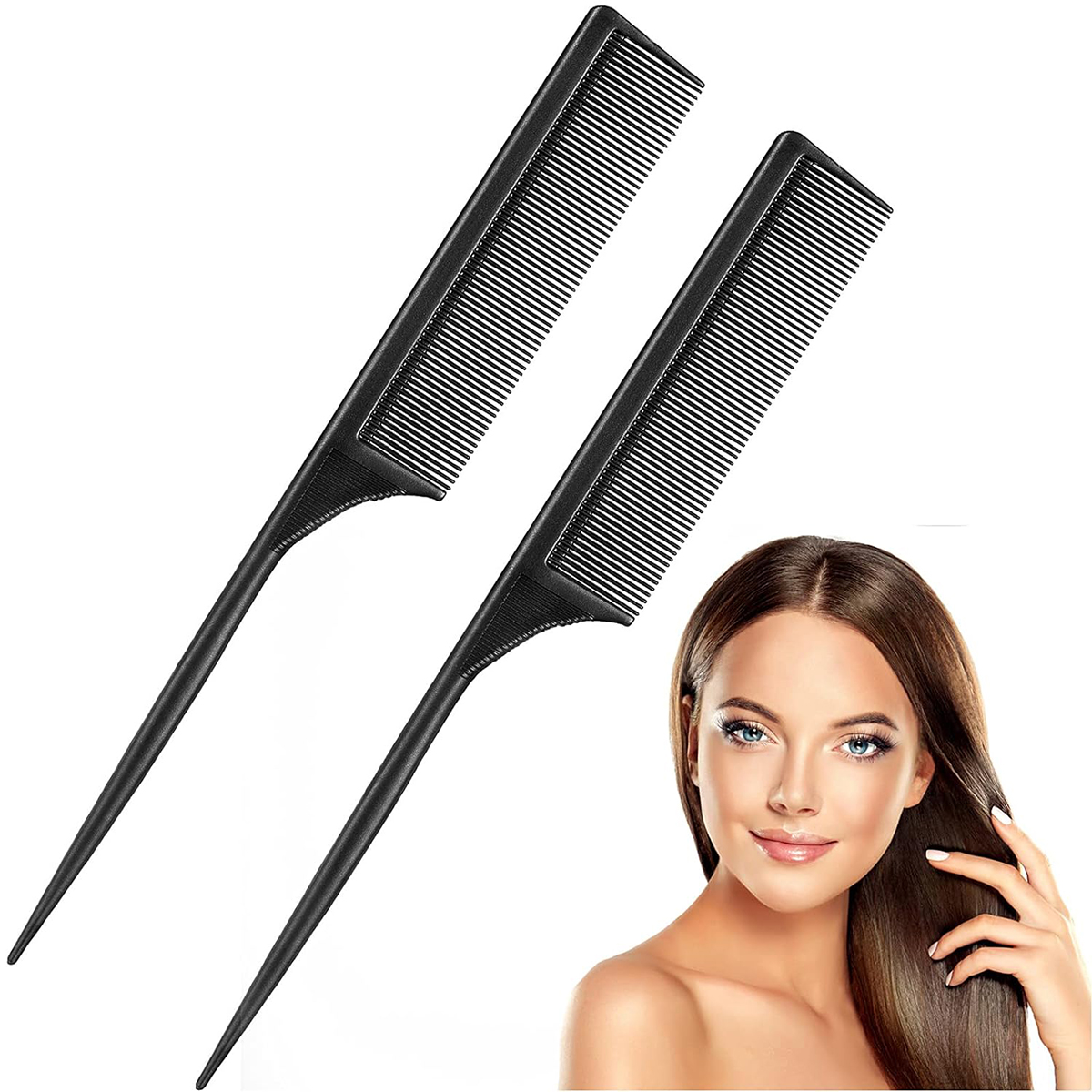 2pcs professional salon hair combs, anti-static straight hair comb set, dyeing comb, styling tools Special for real hair