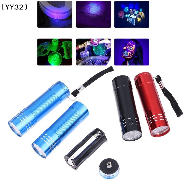Hiking Portable Lighting Tool, 1Pcs Mini UV Flashlight, 50LM 395nm 9 LED Detection Black Light