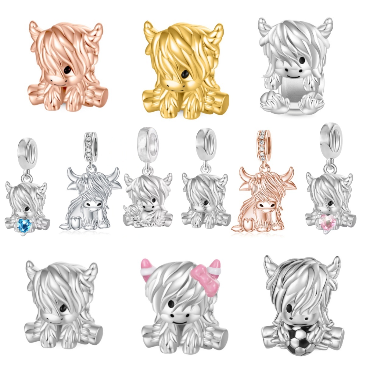 Hot Selling New 925 Silver, Cute Football Animal Pendant, Fit European Original Bracelets, DIY Accessories, Exquisite Jewelry