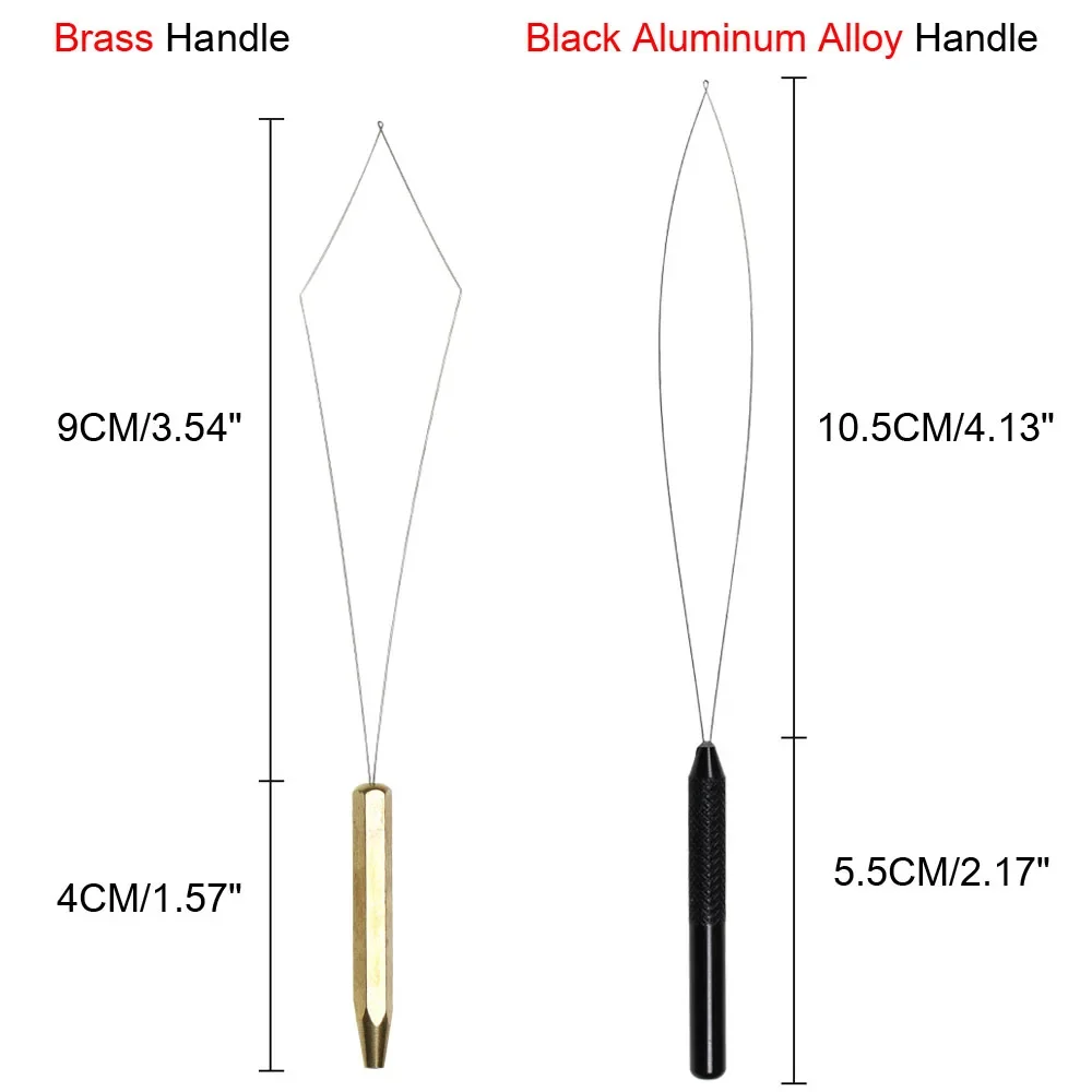 1PC Fishing Fly Tying Bobbin Threader With Aluminum Alloy Handle or Brass Handle Fly Tying Assistant Tool