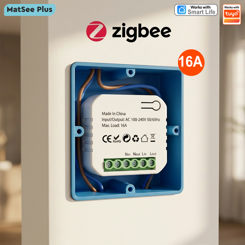 Smart Life ZigBee Socket Switch Relay Module KWh Meter Power Monitor Timer 16A Overload Protect Support Home Alexa