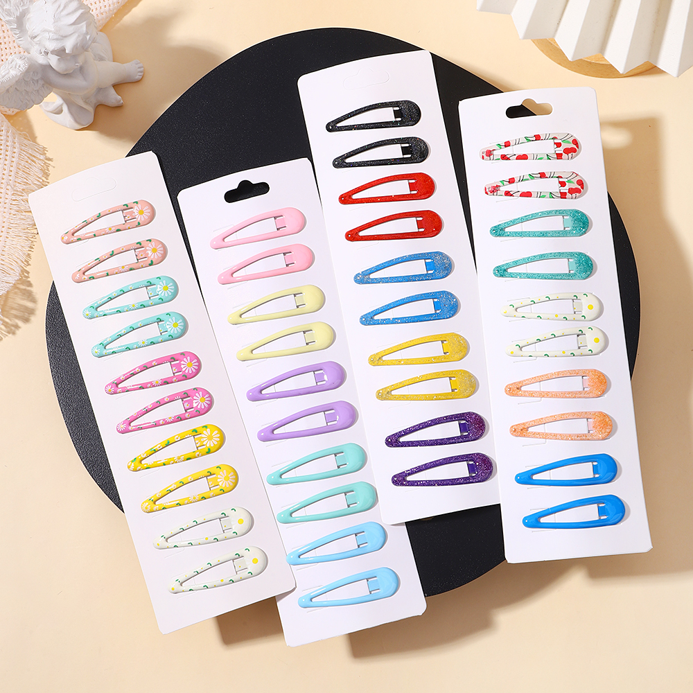 10Pcs/Set Cute Candy Colors Dripping Hairpins BB Clip Women Girls Children Pin Barrette Hairgrip Headdress Kids Hair Accessories