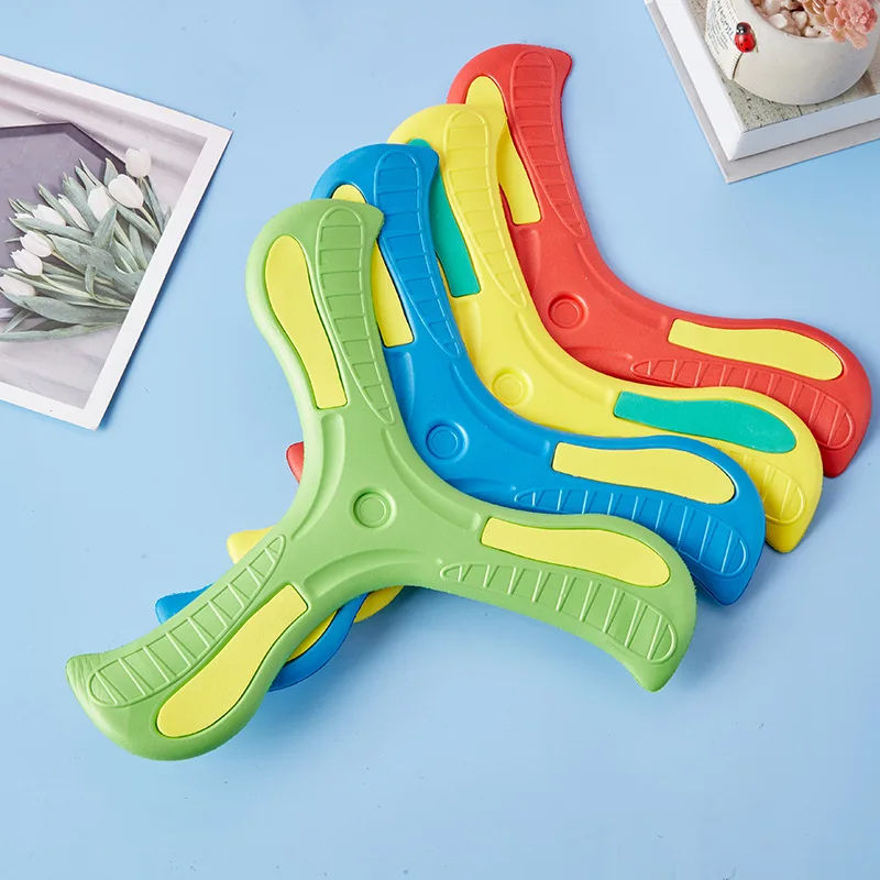 Children Soft Boomerang Toy Three-leaf Cross Outdoor Flying Disc Games -kids Interactive Sports Toys for Decompression