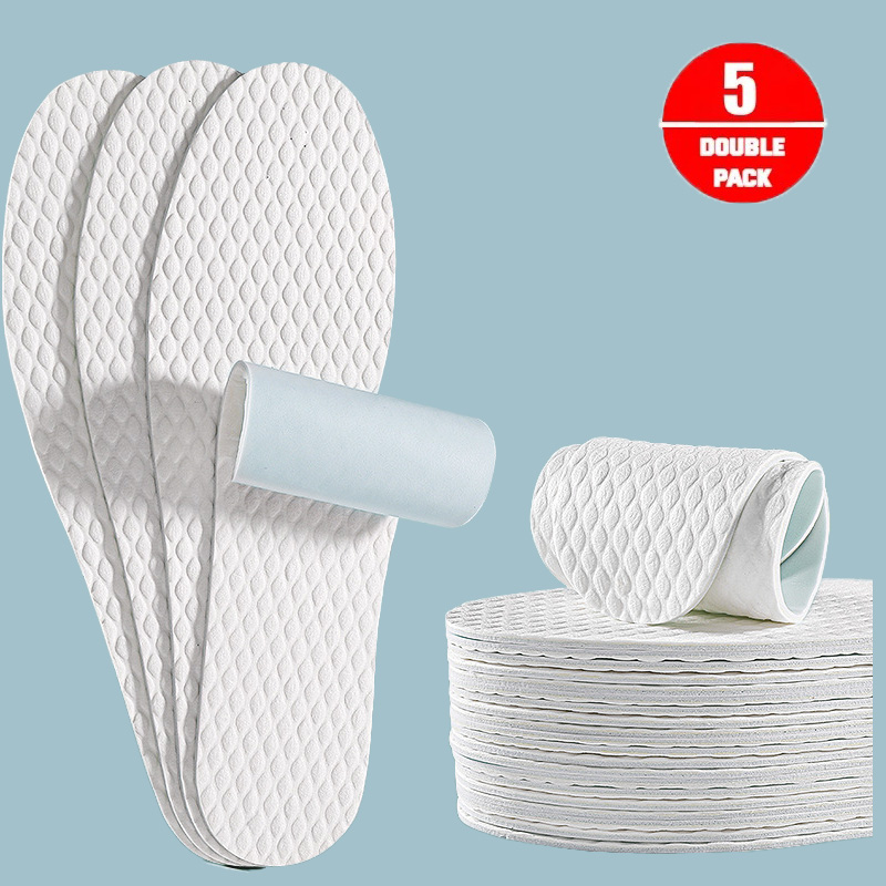 1/3/5Pair/Pack Disposable Insoles Nature Wood Pulp Insole Sweat-Absorbing Breathable Inserts Absorption Shoe Pads for Women Men