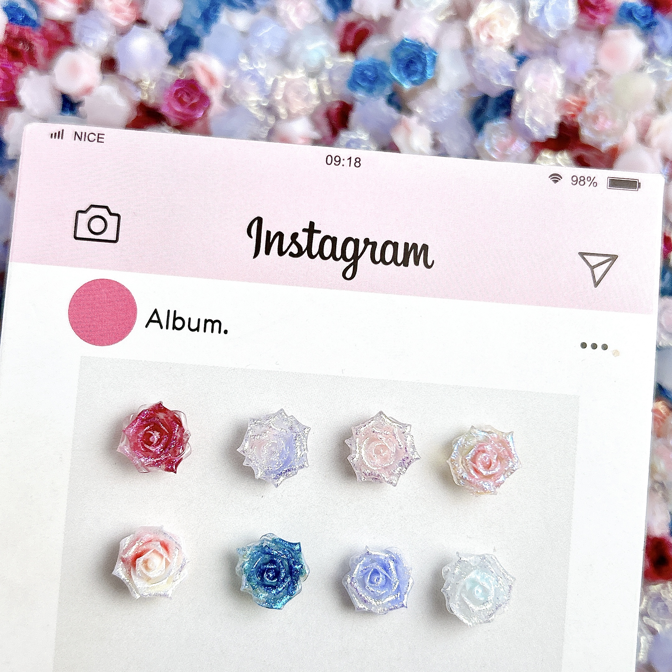 3D New Special Soft Camellia Rose Resin Nail Art Decorations Luminous Colorful Flowers Nails Charms Accessories DIY Nails Crafts