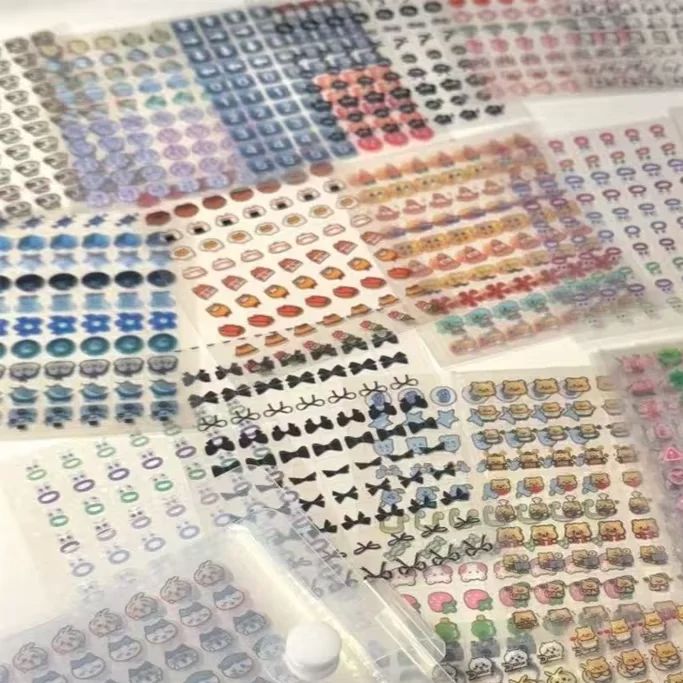 25Pcs 1750 Stickers MINI Cute emoji Cube Transparent Stickers PET DIY Scrapbooking Decor Sticker Phone Decal Journaling