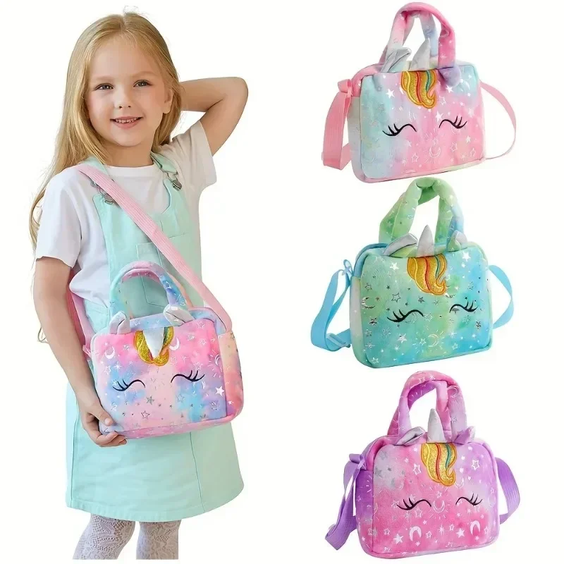 New Fashion Sweet Girls Cute Unicorn Crossbody Bag Student Travel Shoulder Children Birthday Party Little Girl Small Purse