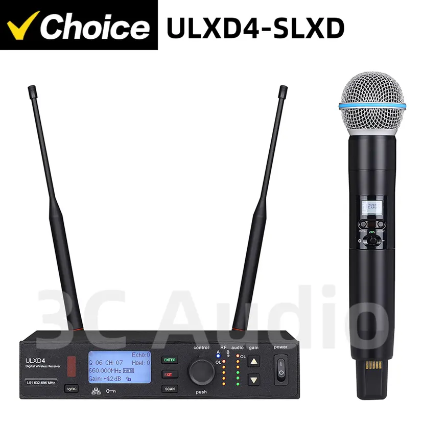 ULXD4-SLXD 500/600MHz Professional Wireless Microphone Single Channel System Stage Performance Singing Large Party