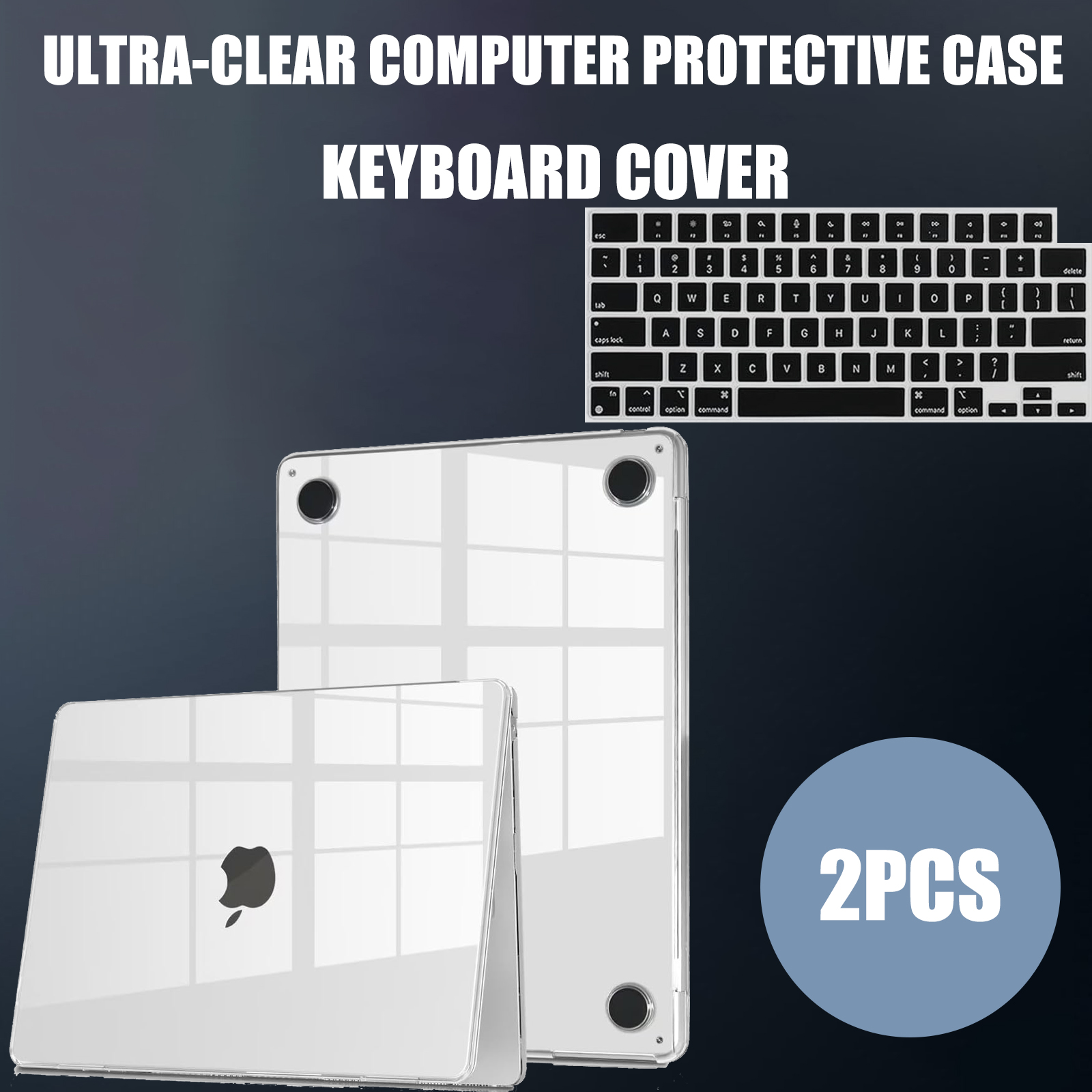 For MacBook Air 13.6 inch Case M5 M4 A3240 M3 A3113 M2 A268, Ultra Thin Super Crystal Clear Hard Shell Case & Keyboard Cover