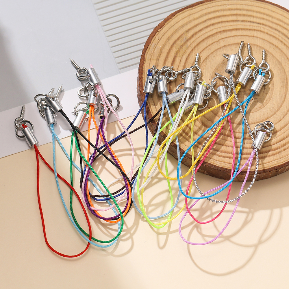 20/50pcs Lanyard Lariat Strap Cord With Eye Pins Screw Colour Strap Charm Cord Rope Keychains Hooks Mobile Phone DIY Accessories dr. eyemo
