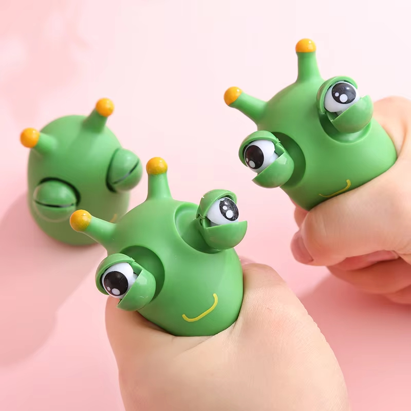 Creative Explosive Eye Worm Squeeze Pinch Toy Funny Novelty Eye Popping Caterpillar Toys Children Fidget Stress Relief Toy