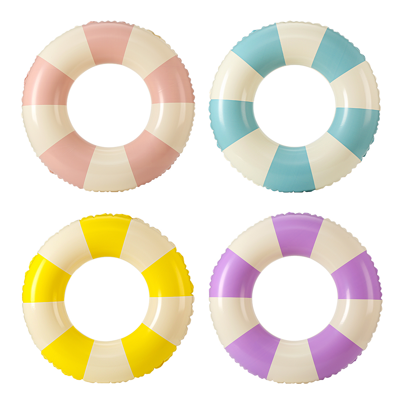 1PC Ins Style Macaron Inflatable Swimming Ring Thickened Pool Float Summer Pool Party Water Toy