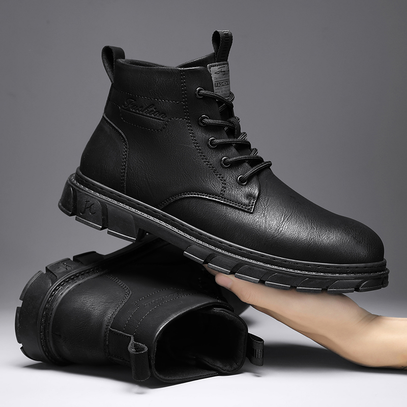 Leather Men's Ankle Boots Outdoor fashion Mens Leisure Boots Lightweight Designer Male Warm Work Boots Classic Handmade Boots