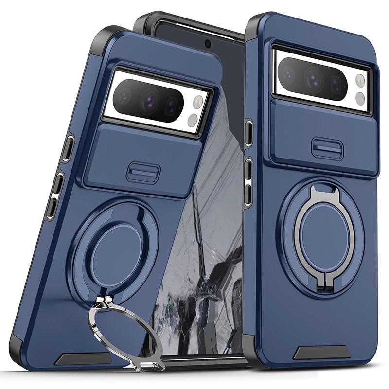 Shockproof Hybrid Dual Layer Magnetic Case for Google Pixel 10 9 7 Pro XL 8A Slide Camera Lens Protetion Metal Ring stand Cover