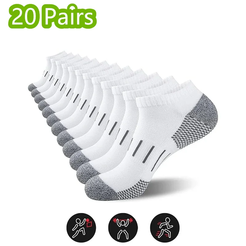 Men's Sport Socks Breathable Outdoor Running buffer thickenBasketball Socks Cotton Training Short Tube Socks For Man 1-20 Pairs