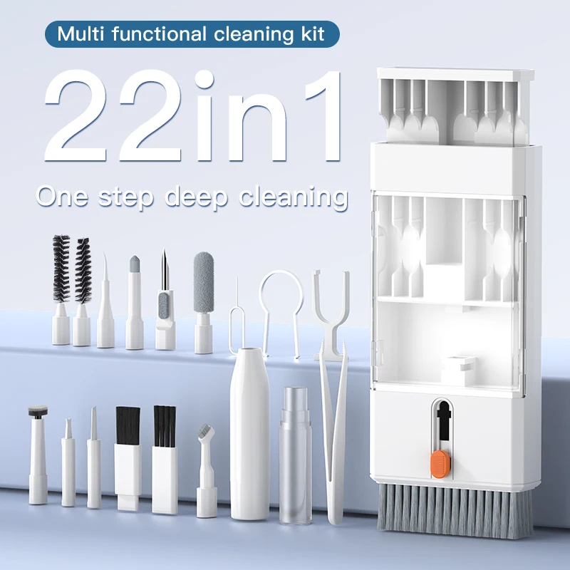 22-in-1 Multi-Function Cleaning Kit for iPhone AirPods iPad Digital Camera PC Keyboard Phone Screen Headphones Cleaning Tools