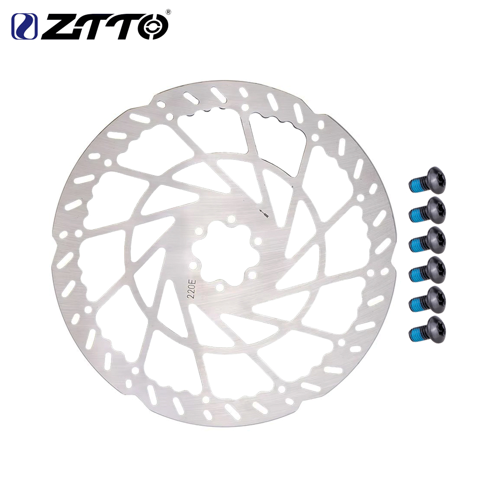 ZTTO Bicycle 220mm Disc Brake Rotor E Bike Motor Hydraulic Brake Rotor 140/160/180/203mm 2.3mm Thick 6 Bolt Stainless Steel