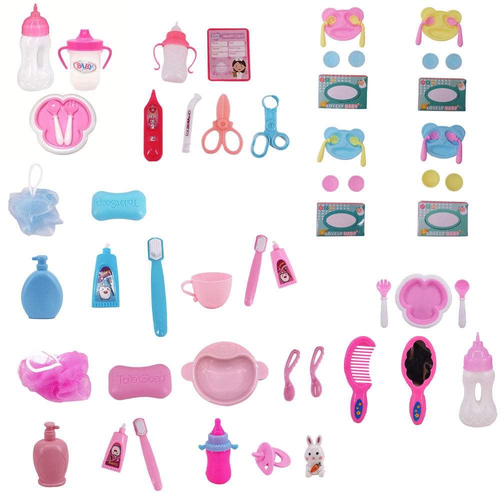 New Style Suitable For Mini OB11 Dollhouse,18 Inch Doll Accessories,Pink Series,Various Tableware And Toy Sets, Children's