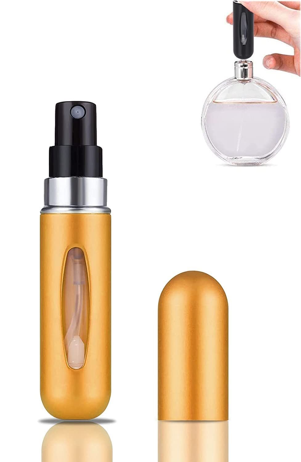Aluminum Travel Perfume Bottle - Refillable Spray Atomizer for Cologne - Mini 5 ML Size for Men and Women By PG Store