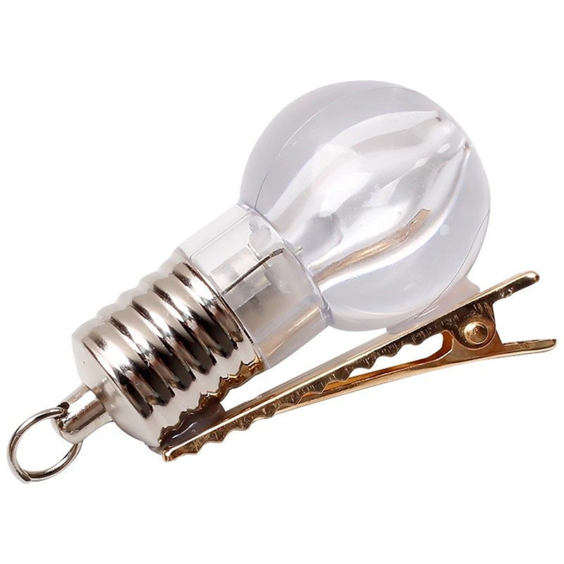 【F2-TG150】New Funny Luminous Bulb Shape Hair Clips - 1Pcs Lighted Hairpins for Women Strange Creative Party Girls Accessories