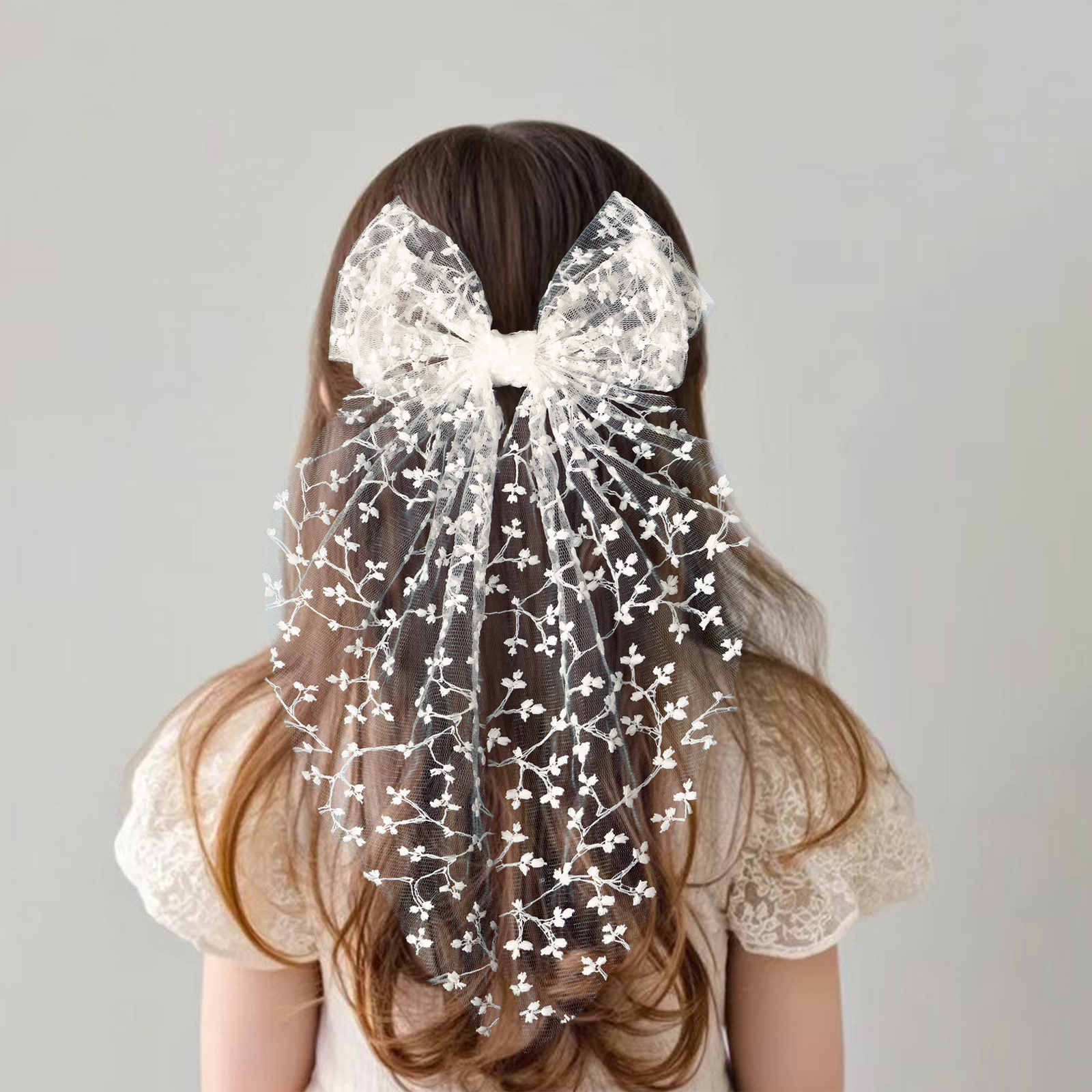 1pcs New Hot Sell Tailcoat Lace Bow Hair Clip Sweet Lovely Princess Style Hairpin Girl Romantic Wedding Season Headwear