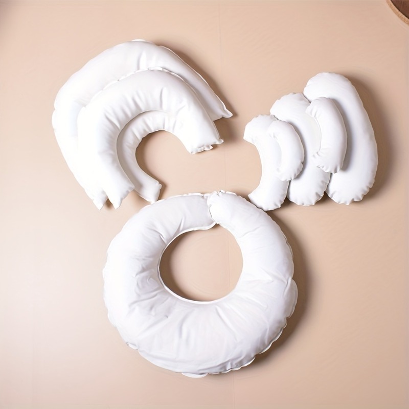 Newborn Photography Props Baby Leather Basket Filled Mat Softly Padded White Faux Leather Infant Photos Shooting Accessories