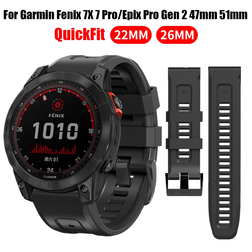 22MM 26MM Silicone Watchband For Fenix 7 7X 6X 6 Pro 5 5X Plus Epix Gen2 Enduro 2 WristStrap QuickFit Release Bracelet