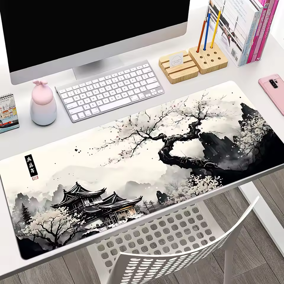 Landscape ink Painting Leather Mousepad Office Desktop Mouse Pad Computer Speed Type Carpet Mat Player Laptop Keyboard Cartoon