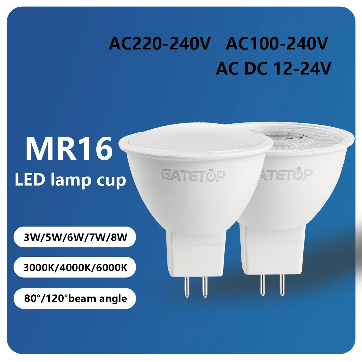 4Pcs GU5.3 LED Spotlight Bulb AC110V 220V DC12V Bombillas Lampada Foco Replace 40W 50W Halogen Lamp Indoor Lighting