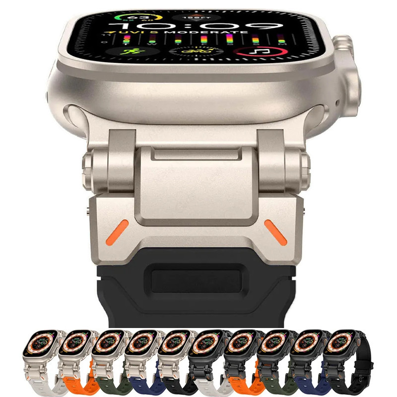 Titanium Color Stainless Steel Strap For Watch Band Ultra2 49mm 46mm 45mm 44mm 42mm Metal Bracelet For IWatch 10 9 8 7 SE