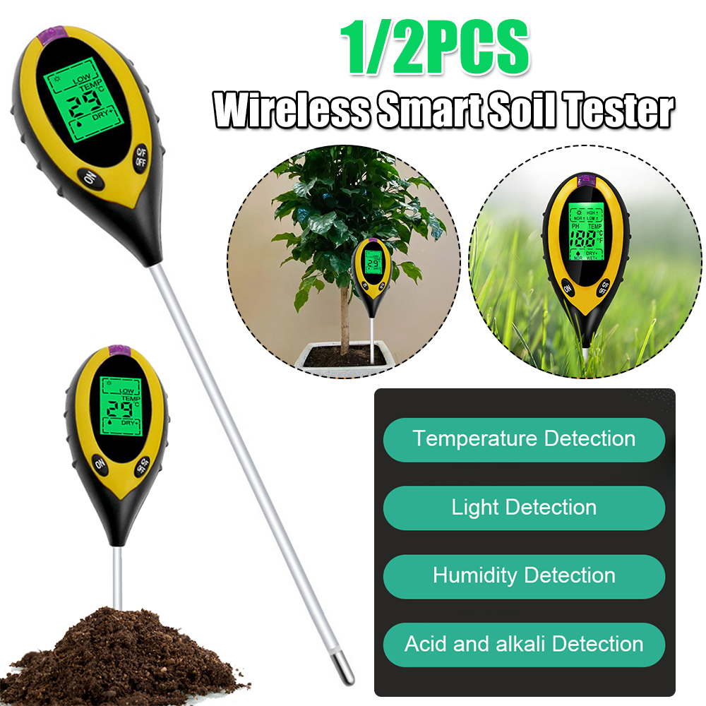 Wireless Smart Soil Tester Temperature Humidity Meter Soil Moisture Meter Light and PH Tester Gardening Tool Kits for Plant Care