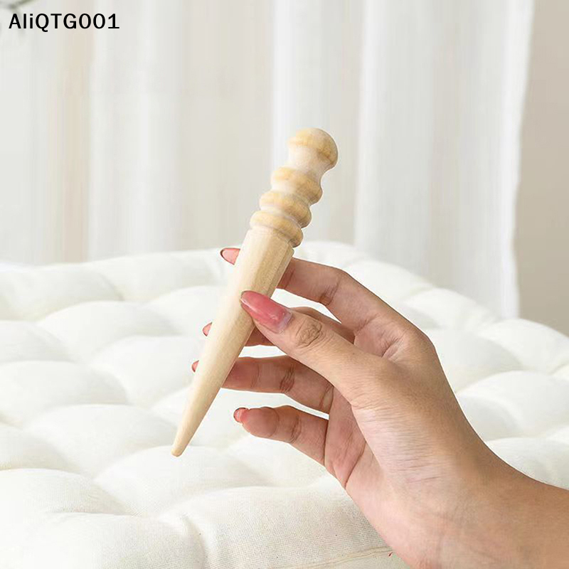 1PC Solid Wood round Burnishing Edge Tool for Polished Leather Craft Working Slicking Edge Kit