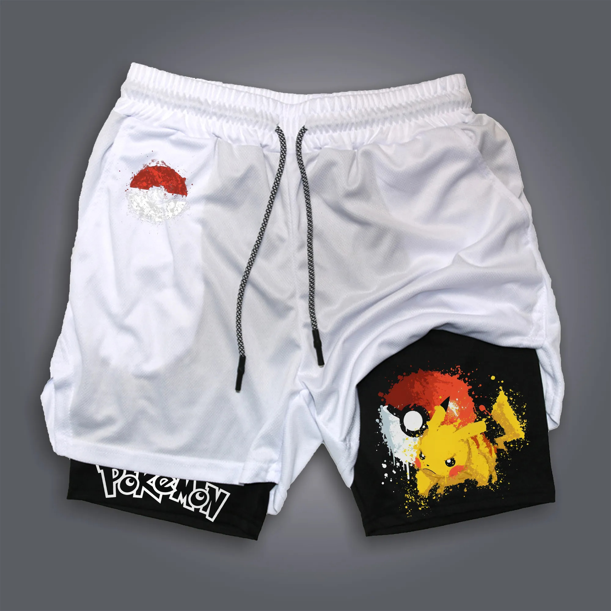 2026 New Fashion Cute Genie Graphic Print Premium Loose Men's Shorts Drawstring Waist Fitness Wear Mezzanine Pants
