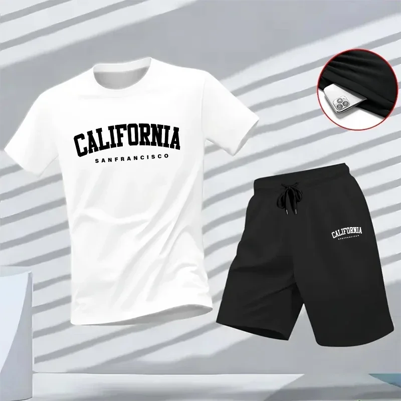 Summer Outdoor Daily Hot Sales Men's Tracksuit Jogging Single Sports Short-sleeved T-shirt and Casual Quality Sports Pants