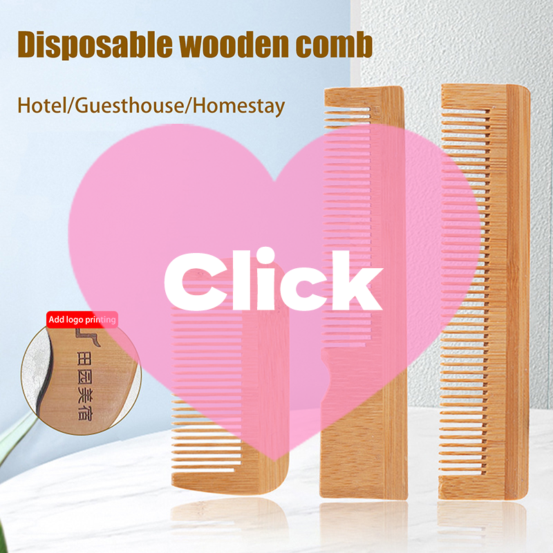 [W1]Anti-Static Long Handle Bamboo Wooden Hair Comb Hotels Disposable Comb Hairdressing Styling Tools Barber Hair Brush
