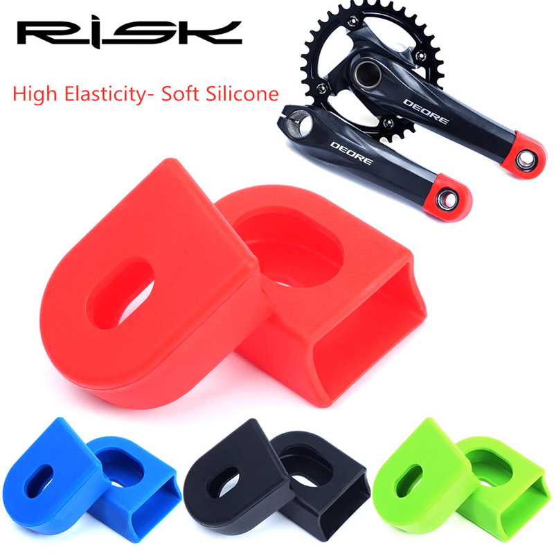 Risk 1 Pair Bike Crank Cover Silica Protector Cover, MTB Road Bicycle Crankarm Protective Cap,Crank Arm Protection Sleeves