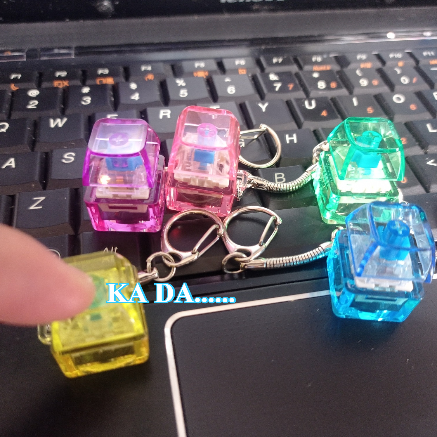 Crystal Keyboard Fidget Toys Keycap Stress Relief Switches EDC Decompression Toy Clicker Button Fingertip Toys Keyboard