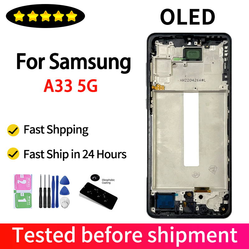 6.4'' OLED For Samsung A33 5G A336 LCD Display Touch Screen Digitizer Assembly For Samsung A336 A336B A336E A3360 Display Frame
