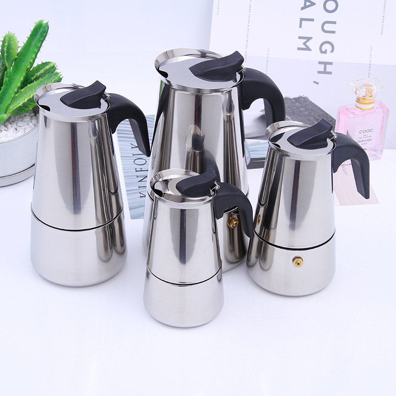 Special Stainless Steel Moka Pot 100-450ML Coffee Extraction Pot Household Coffee Machine Beverage Shop Espresso Utensils