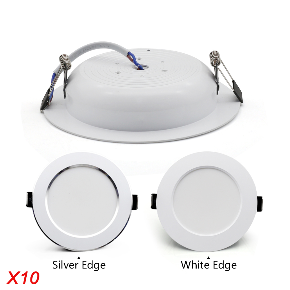 10pcs LED Downlight AC 220V 7W 9W 12W 15W 18W Recessed Round Ceiling Dowm Light Bedroom Indoor Living Room Spotlight Lighting