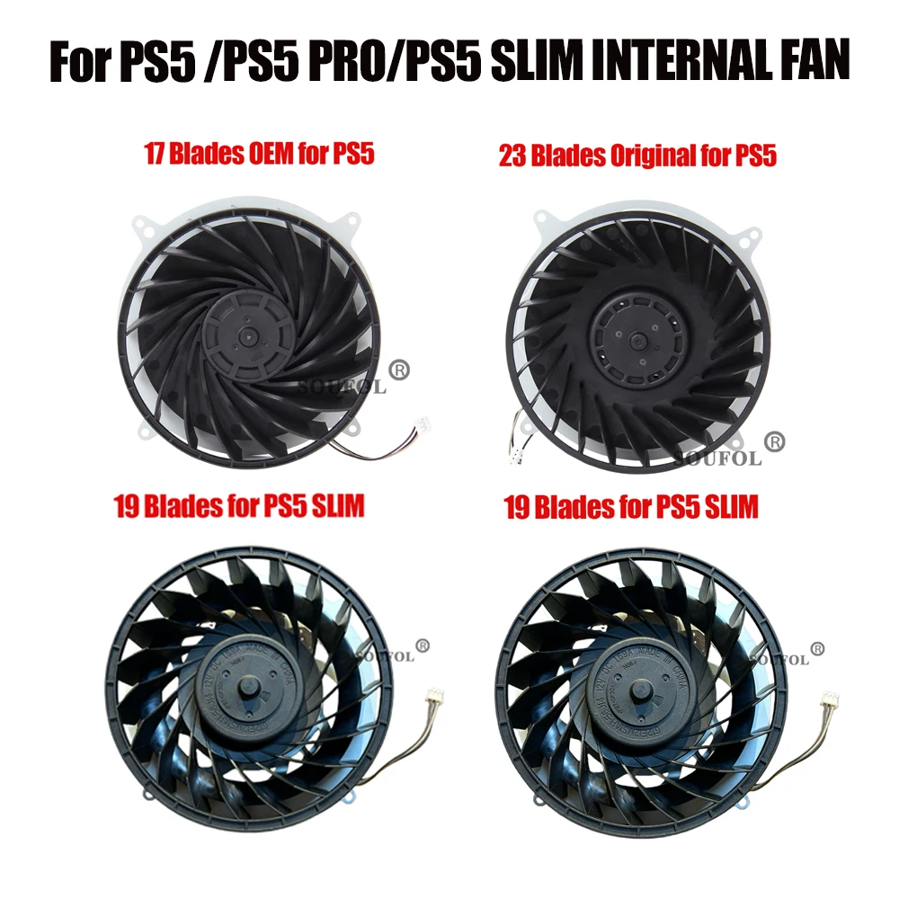 Original Internal Cooling Fan For PS5 Consoles 17 Blades 23 Blades Inner Cooler Fan for PS5 Slim/PS5 PRO Host Heatsinks 19 Blade