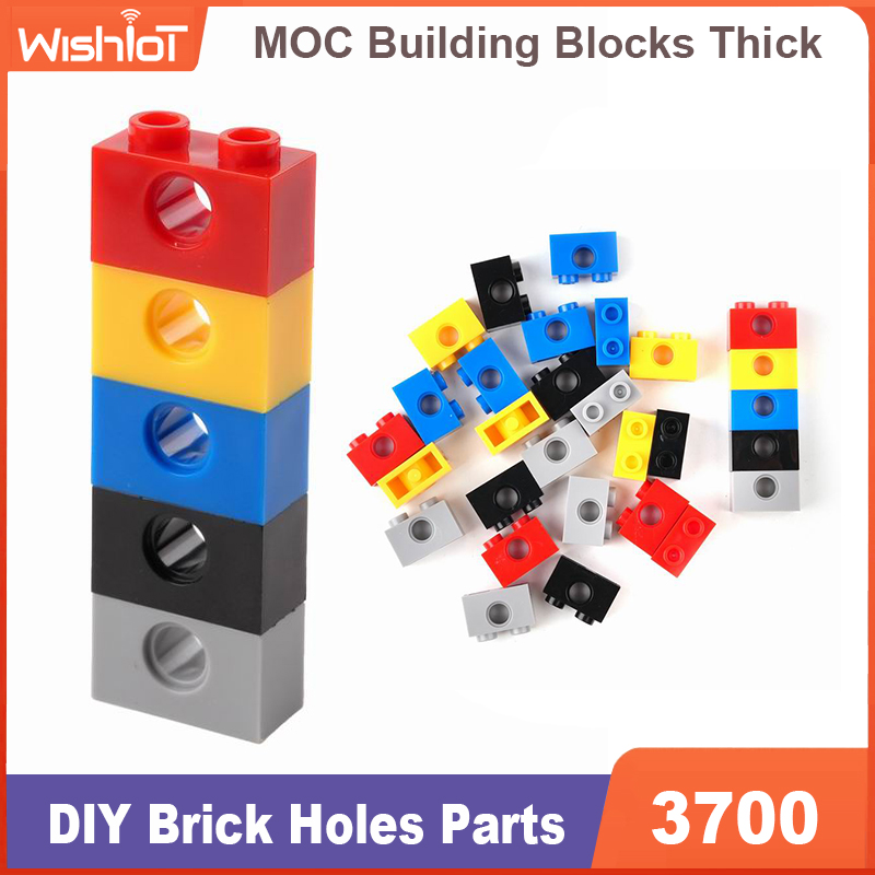 MOC Technical Parts 3700 1x2 Brick 1 Hole High-Tech Building Block Suitable For All Brands Small Particles Toy