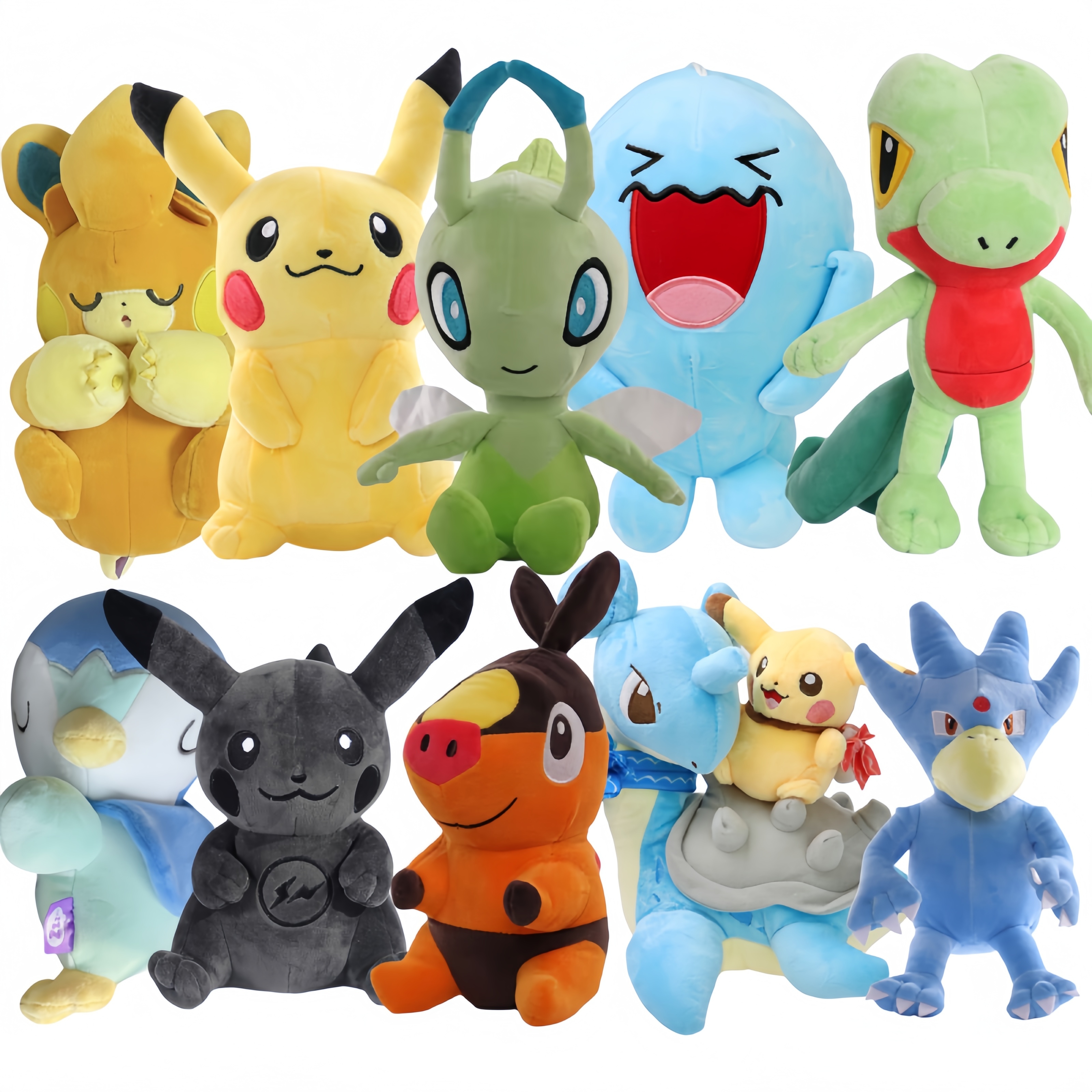 POKEMON Plush Toy Gengar Wobbuffet Pikachu Charizard Lapras Pawmi Kawaii Plush Doll Soft Cute Cartoon Piplup Toy for Kids