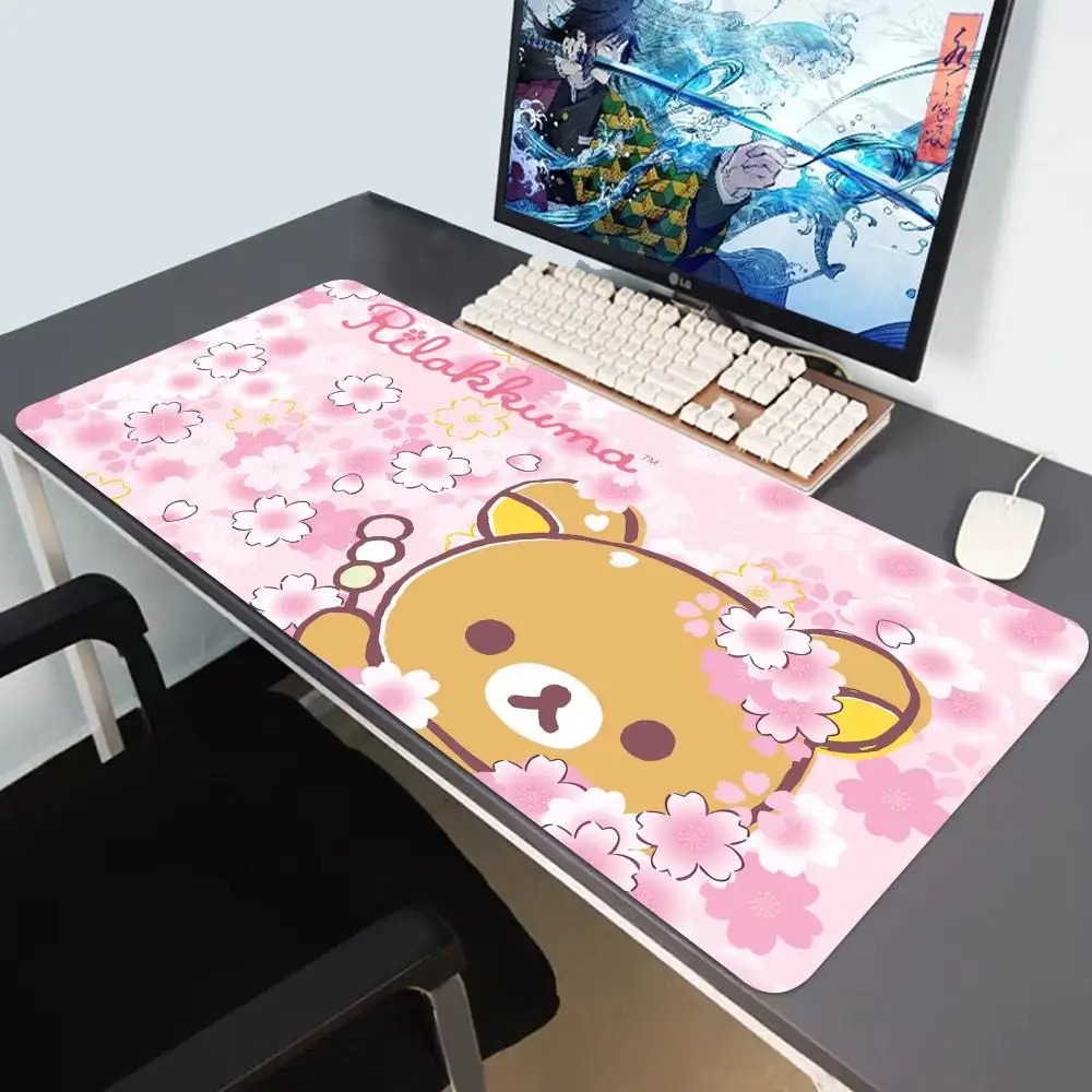 Anime Pink Rilakkuma Cute Mouse Pad | Non - slip Rubber Table Mat for Office Gaming Computer Accessories