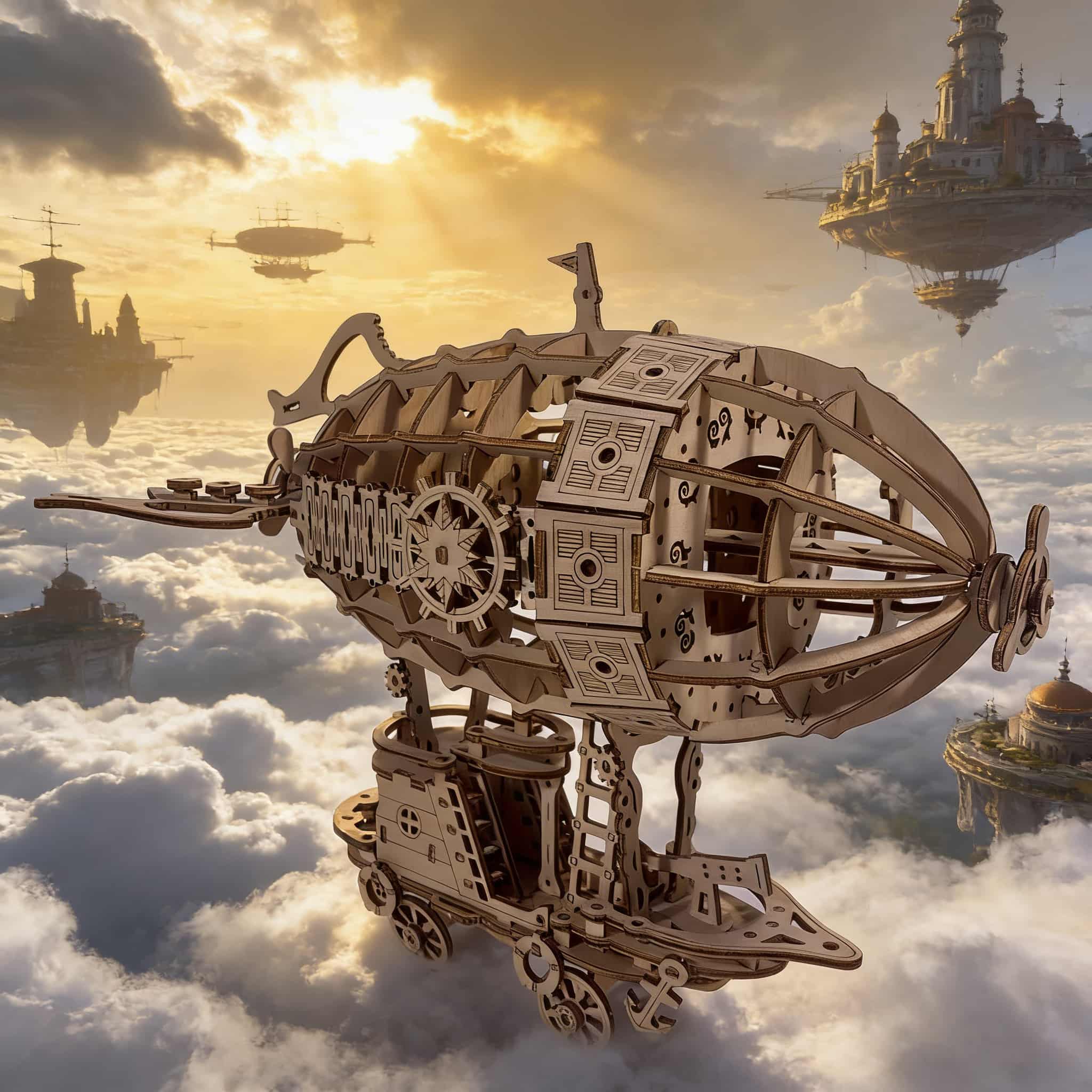 Airship DIY Wooden 3D Puzzle Model Kit - Creative Holiday Birthday Toy