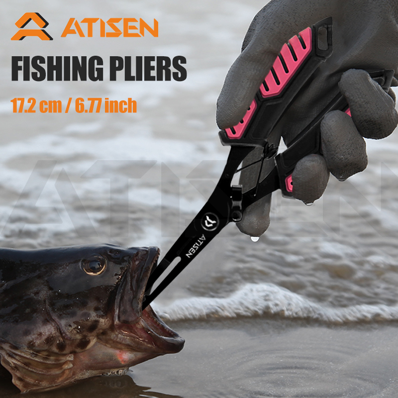 Fishing Tongs Hook Remover Stainless Steel Long Nose Fishing tongs Braided Knife Forked ring Tongs Portable fishing multifunctio