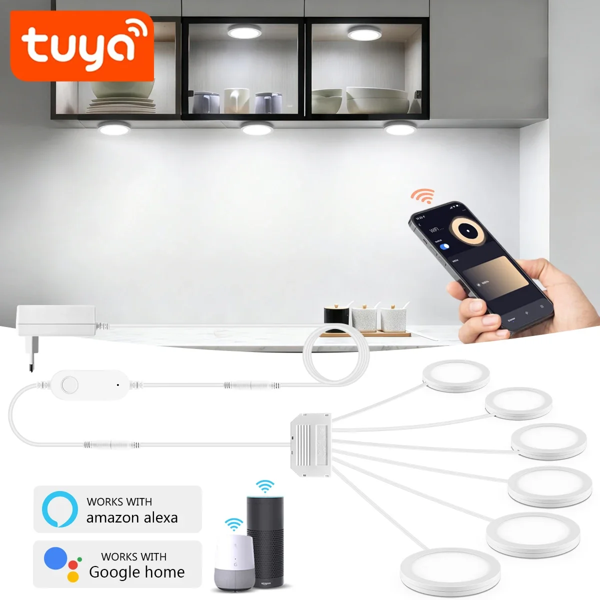 TUYA WiFi Smart Large Size LED Panel Light 1-6PCS Set Support Smartlife Alexa Home APP Voice Control For Showroom Cabinet lightify
